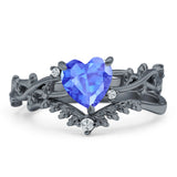 Two Piece Heart CZ Ring