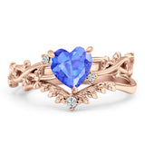 Two Piece Heart CZ Ring