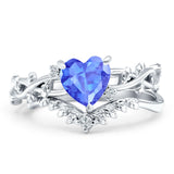 Two Piece Heart CZ Ring