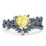 Two Piece Heart CZ Ring