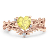 Two Piece Heart CZ Ring