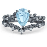 Two Piece Pear CZ Ring