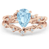 Two Piece Pear CZ Ring