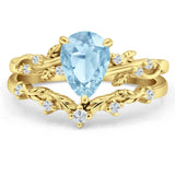 Two Piece Pear CZ Ring