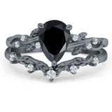 Two Piece Pear CZ Ring