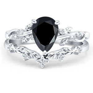 Two Piece Pear CZ Ring