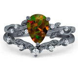 Two Piece Pear CZ Ring