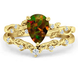 Two Piece Pear CZ Ring