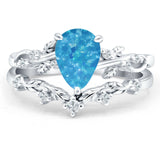Two Piece Pear CZ Ring