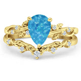 Two Piece Pear CZ Ring