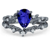 Two Piece Pear CZ Ring
