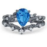 Two Piece Pear CZ Ring