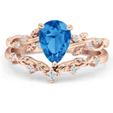 Two Piece Pear CZ Ring