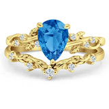 Two Piece Pear CZ Ring
