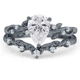 Two Piece Pear CZ Ring
