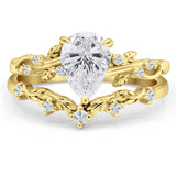 Two Piece Pear CZ Ring