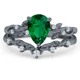 Two Piece Pear CZ Ring