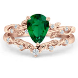 Two Piece Pear CZ Ring
