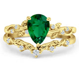 Two Piece Pear CZ Ring
