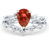 Two Piece Pear CZ Ring