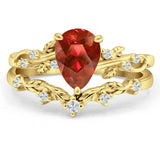 Two Piece Pear CZ Ring
