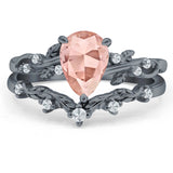 Two Piece Pear CZ Ring