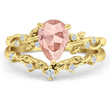 Two Piece Pear CZ Ring