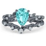 Two Piece Pear CZ Ring