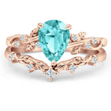 Two Piece Pear CZ Ring