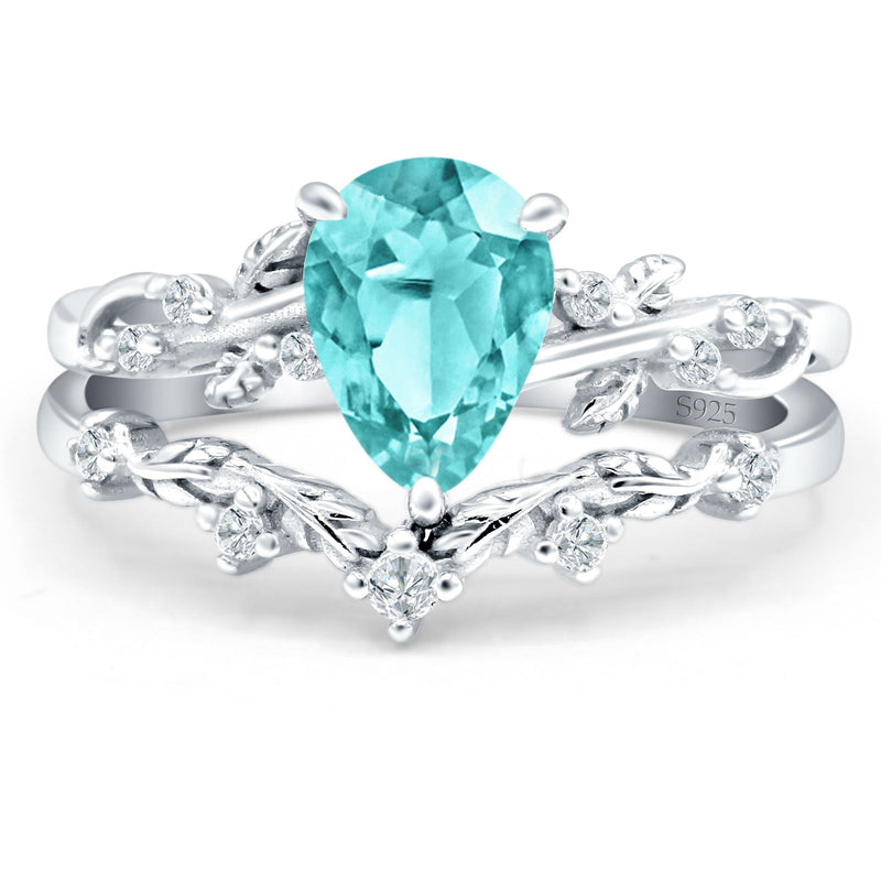 Two Piece Pear CZ Ring