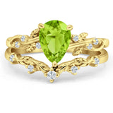 Two Piece Pear CZ Ring