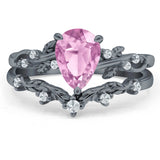 Two Piece Pear CZ Ring