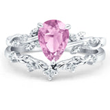 Two Piece Pear CZ Ring