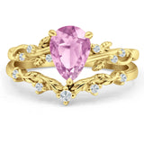 Two Piece Pear CZ Ring