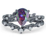Two Piece Pear CZ Ring