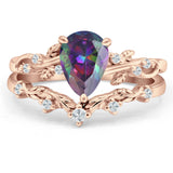 Two Piece Pear CZ Ring