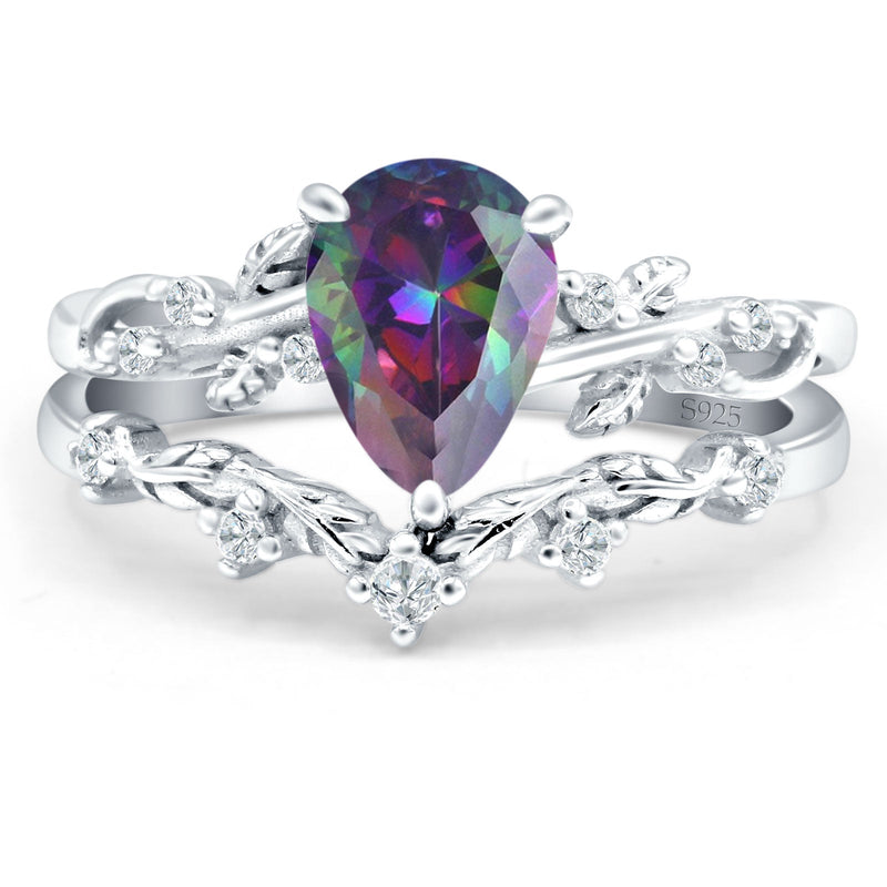 Two Piece Pear CZ Ring