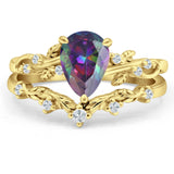 Two Piece Pear CZ Ring
