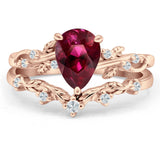 Two Piece Pear CZ Ring