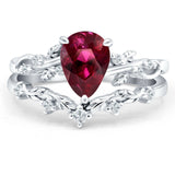Two Piece Pear CZ Ring