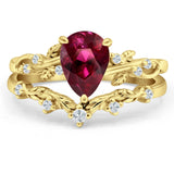 Two Piece Pear CZ Ring