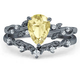 Two Piece Pear CZ Ring