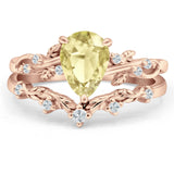 Two Piece Pear CZ Ring