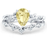 Two Piece Pear CZ Ring