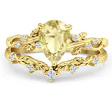 Two Piece Pear CZ Ring