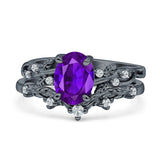 Two Piece Oval CZ Ring