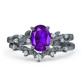 Two Piece Oval CZ Ring