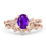 Two Piece Oval CZ Ring