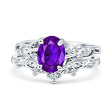 Two Piece Oval CZ Ring