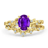 Two Piece Oval CZ Ring